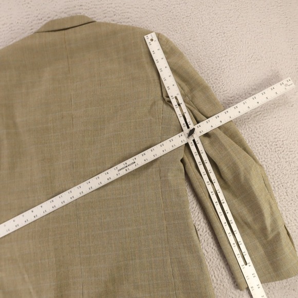 VINTAGE Tweed Jacket M Green Brown‎ Houndstooth Over Check 100% Wool Blazer 42L - Picture 16 of 16